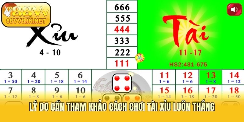Lý do cần tham khảo cách chơi tài xỉu luôn thắng